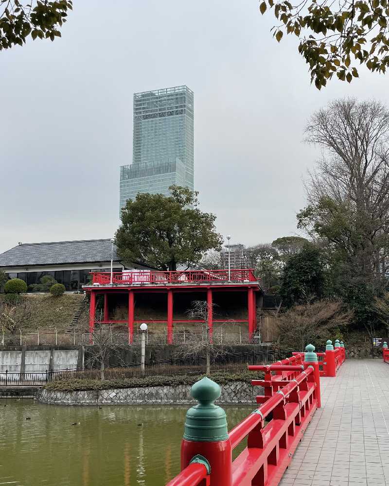 茶臼山古戦場跡の河底池の和気橋を渡る（茶臼山ー＞慶沢園）