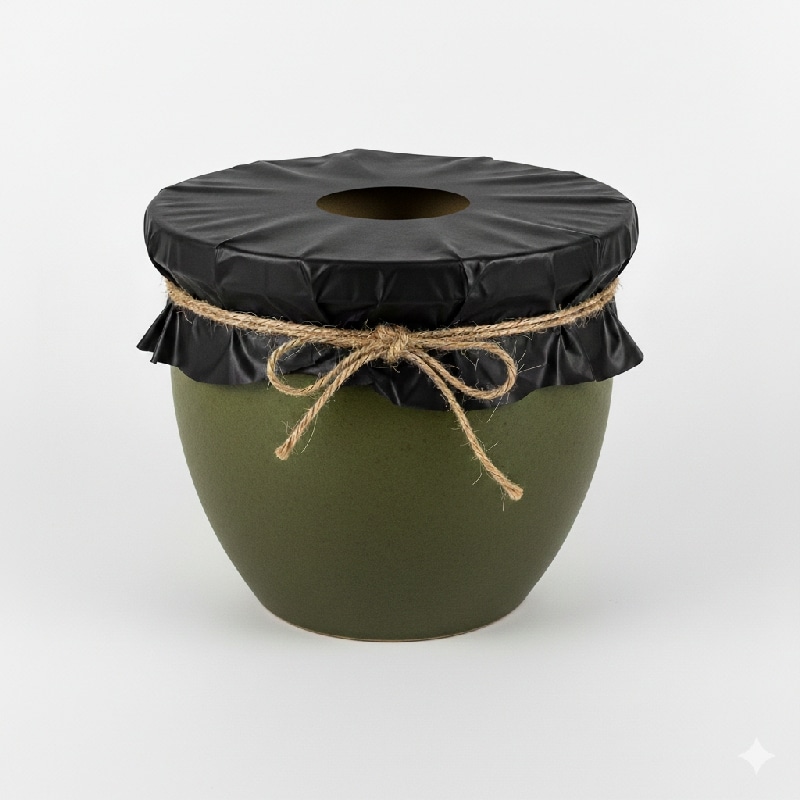 12号鉢の黒マルチの直径６～7
cmの穴