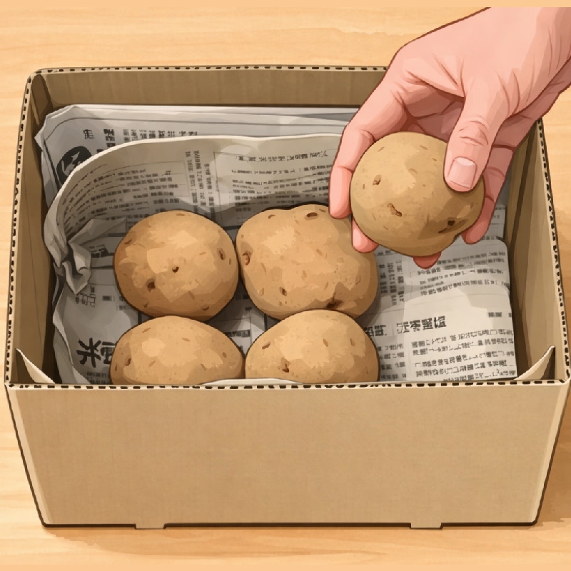 ジャガイモのダンボール保存