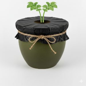 鉢を土の上に置いて育てる場合黒マルチをしたままでも良い